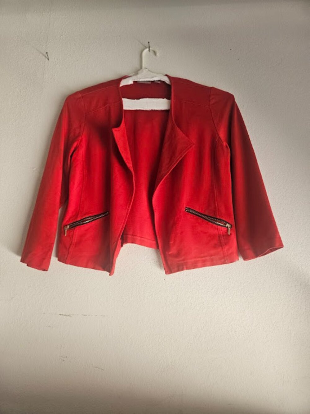 Chico’s Women’s Red Open Front Blazer Style Jacket Plus Size Long Sleeve